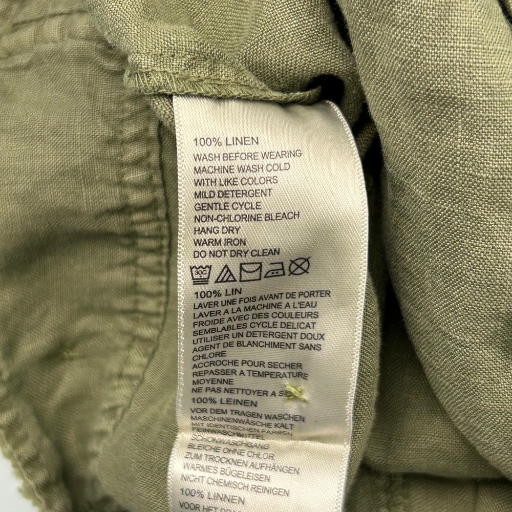 Tommy Bahama Womens Olive Green 100% Linen Button Front Trucker Jacket Size M - Picture 8 of 10